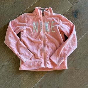 Nike Light Pink Velour Zip Up Track Jacket Toddler Girls